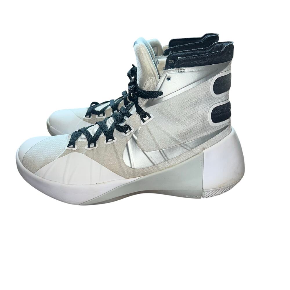 White Silver 2015 Nike Hyperdunk High TopBasketball Sneakers Shoes Size 8 - Picture 6 of 12